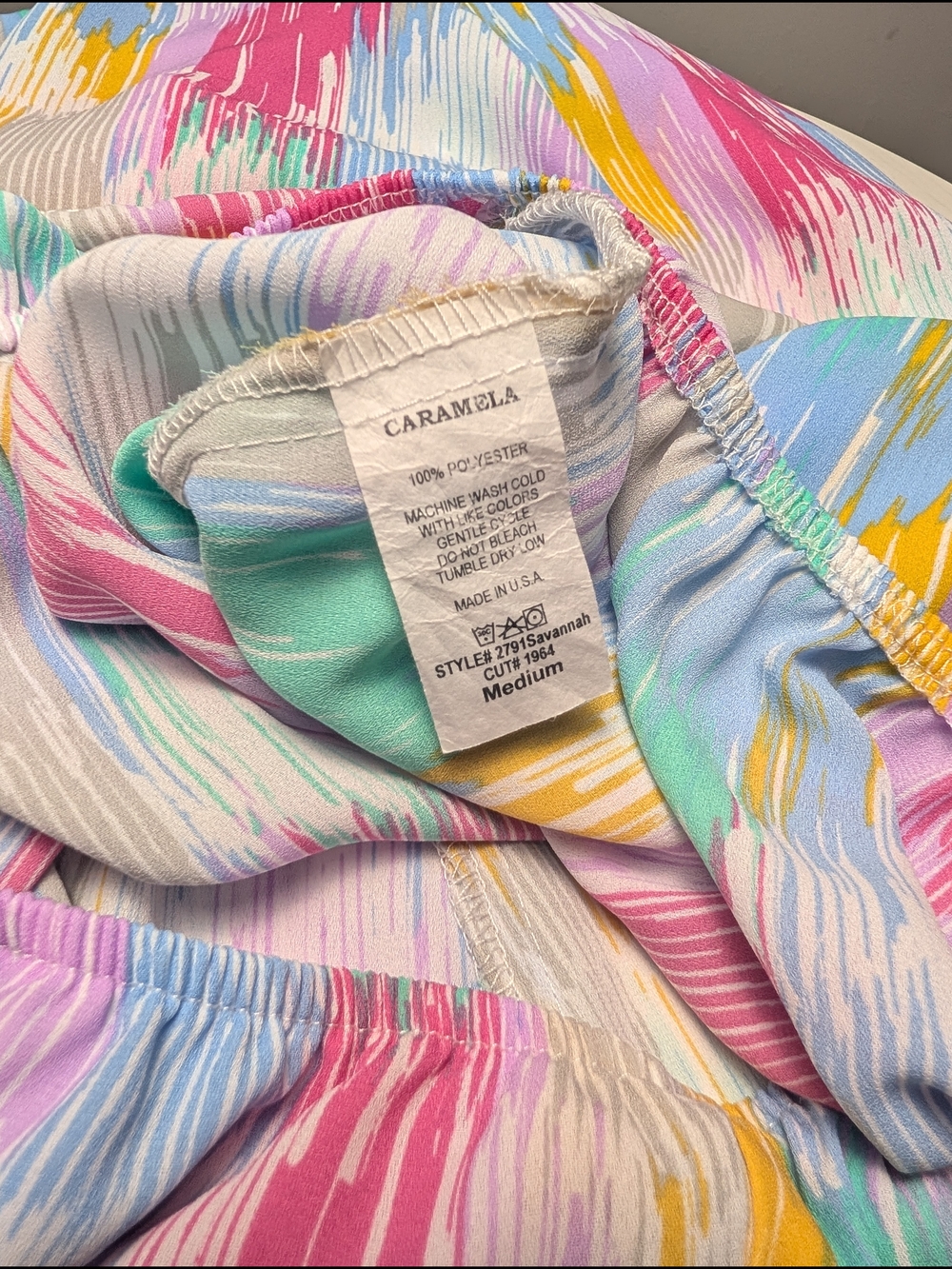 Caramela Pastel Brushstroke Multi-Color Blouse - Picture 6 of 6